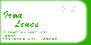 irma lencs business card